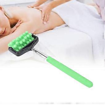 Bastone telescopico per massaggio alla schiena per uomini e donne, per uso domestico, per alleviare il dolore muscolare, rullo massaggiatore verde