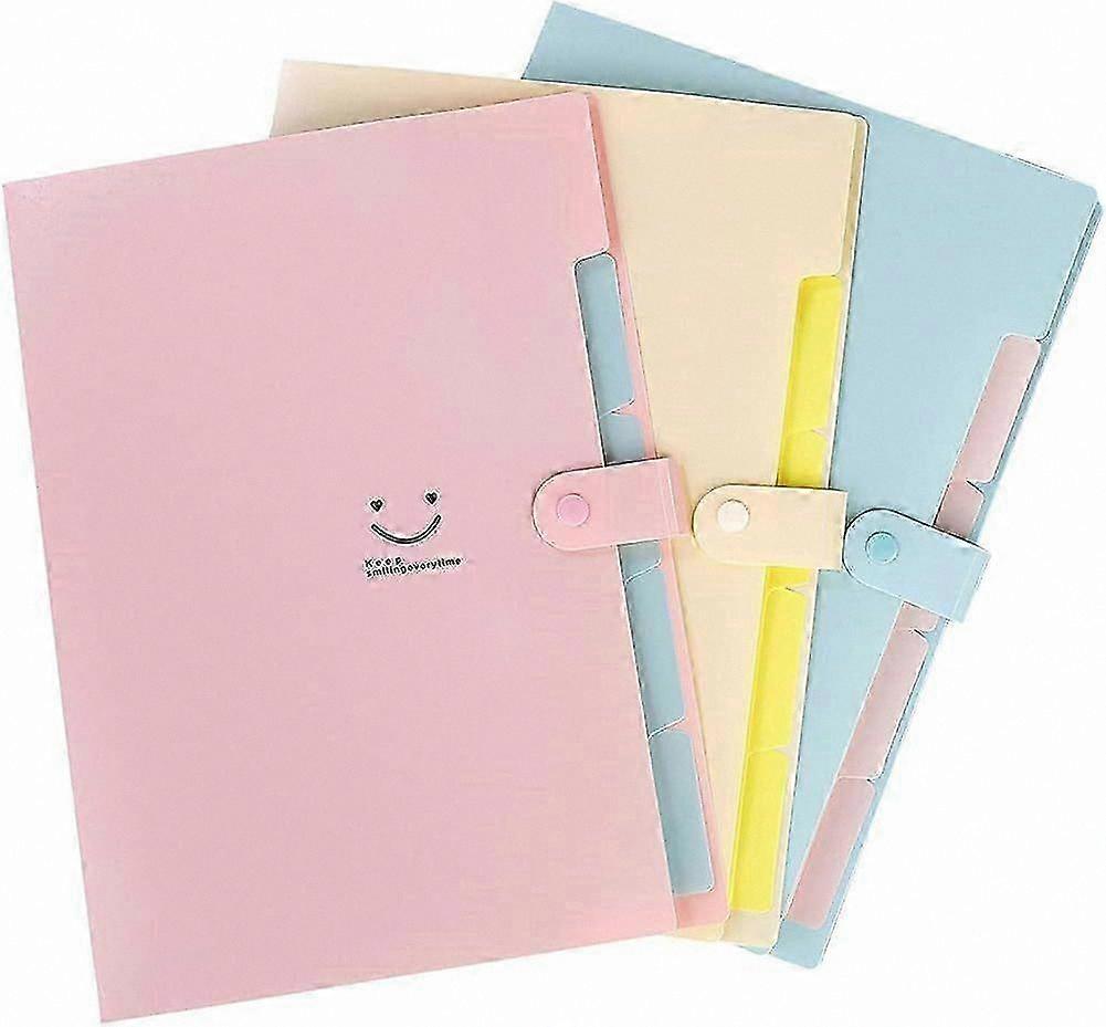 A4 Size 3-Piece Binder Set with 5 Compartments for Document Storage and Organization