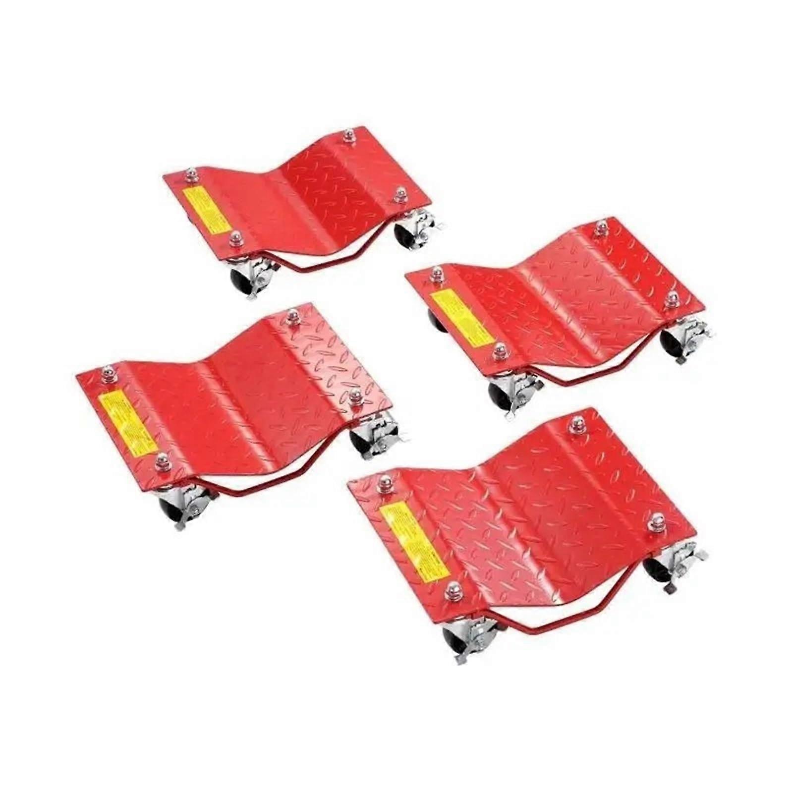 Auto Brake Caliper Wheel Dolly 8000 Lbs Capacity Heavy-Duty Steel Car Mover Tire Stake Set with Brakes for Vehicle Moving