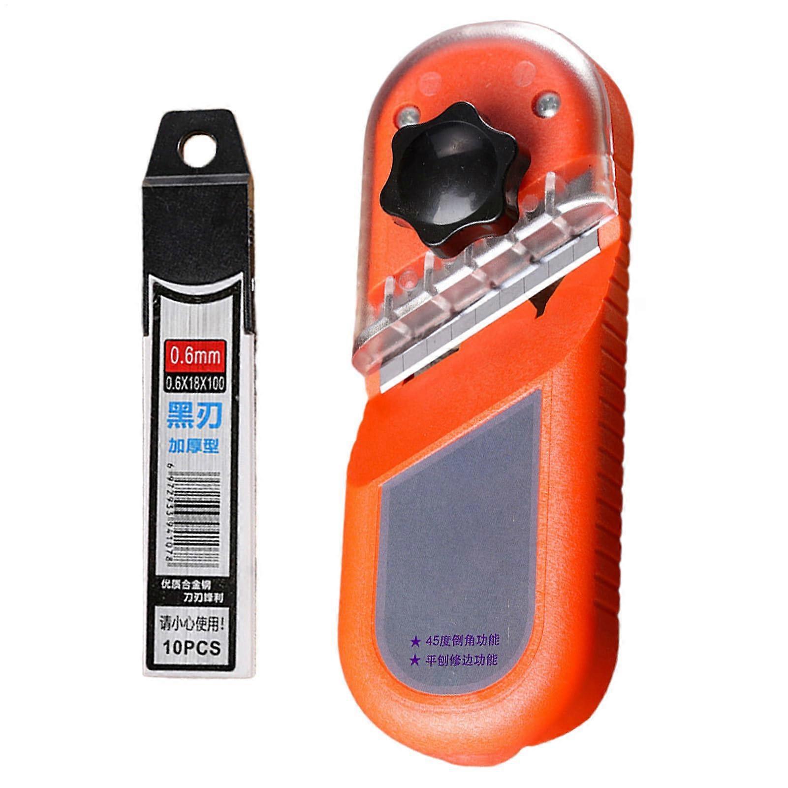 Gypsum board edge sander, chamfer cutter, hand tool with 45° and 180° settings for precise beveling in home renovation and joint processing.