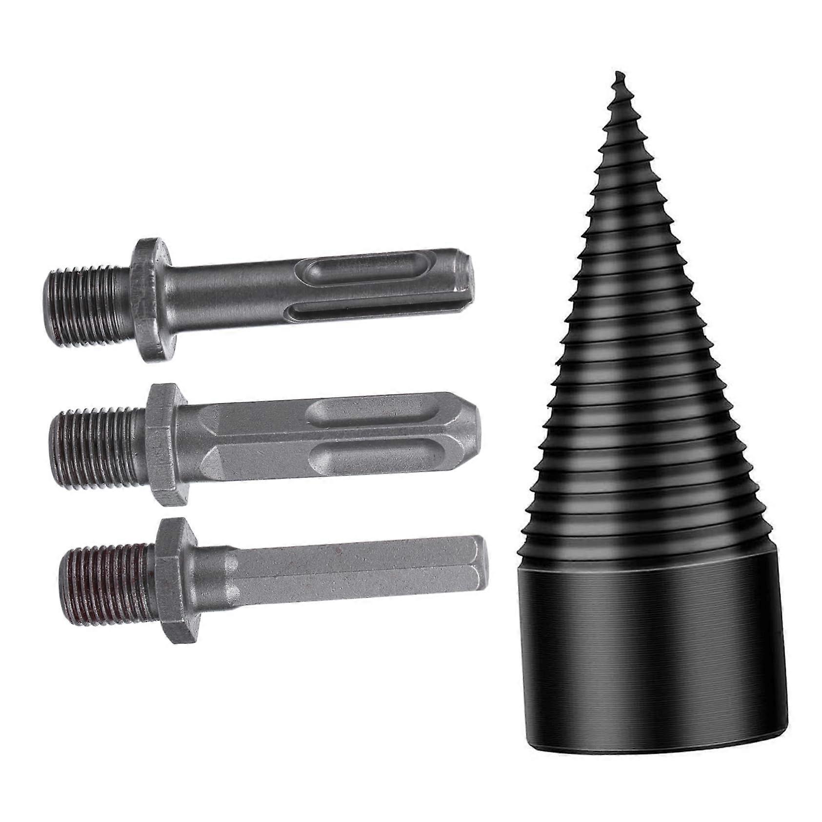 Wood Chipper Drill Bit Steel Taper Screw Splitter for Heavy Duty Firewood Log Splitting