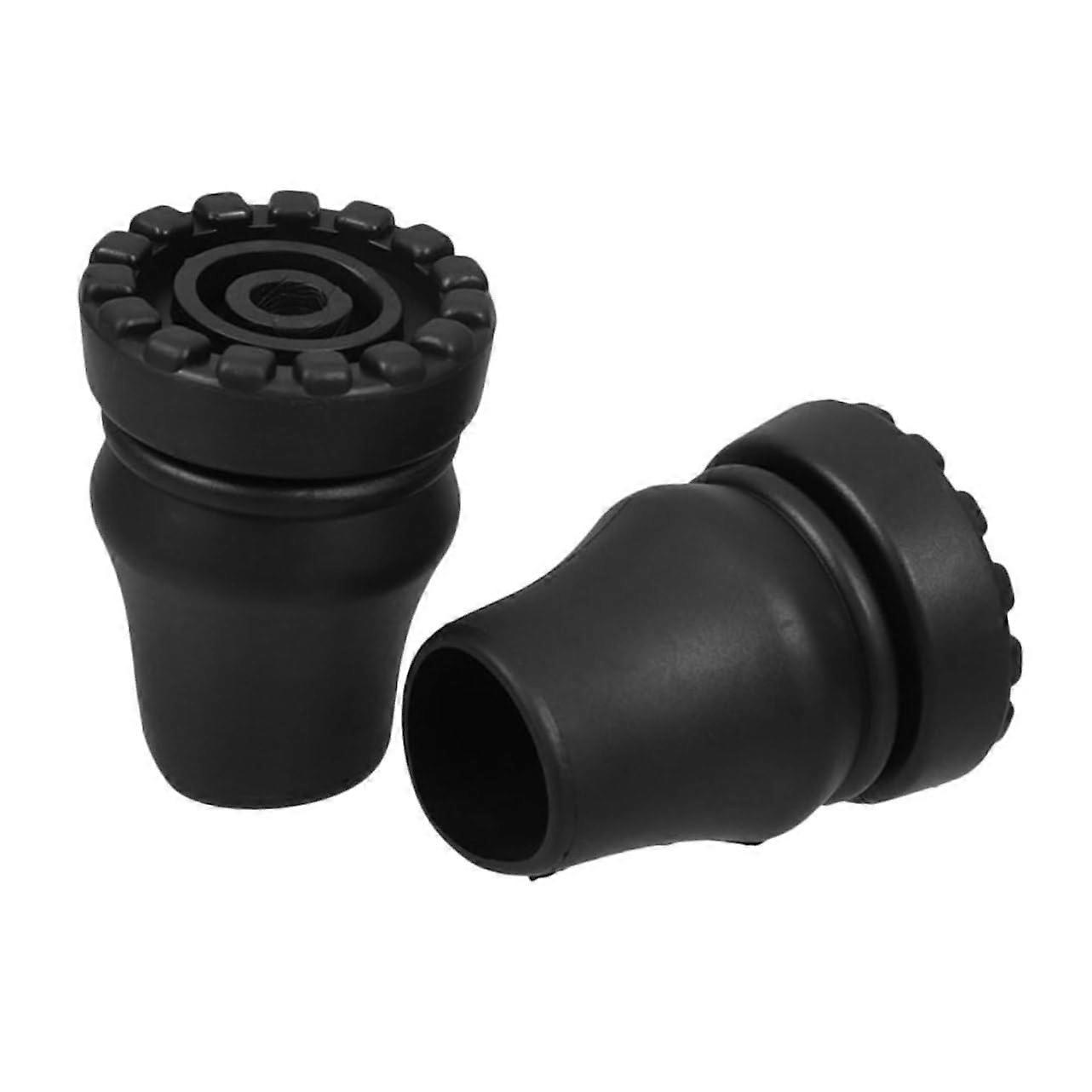 2 Pieces Crutches Anti-Slip Matte Crutch Caps Non-Slip Cane Tips Cane Accessories Replacement Parts Black