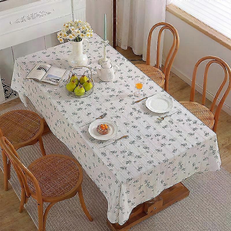 1pc Cute Flower Pattern Rectangular Tablecloth for Kitchen Dining Room Buffet - Dustproof Polyester Decorative Table Cover (135x180cm)