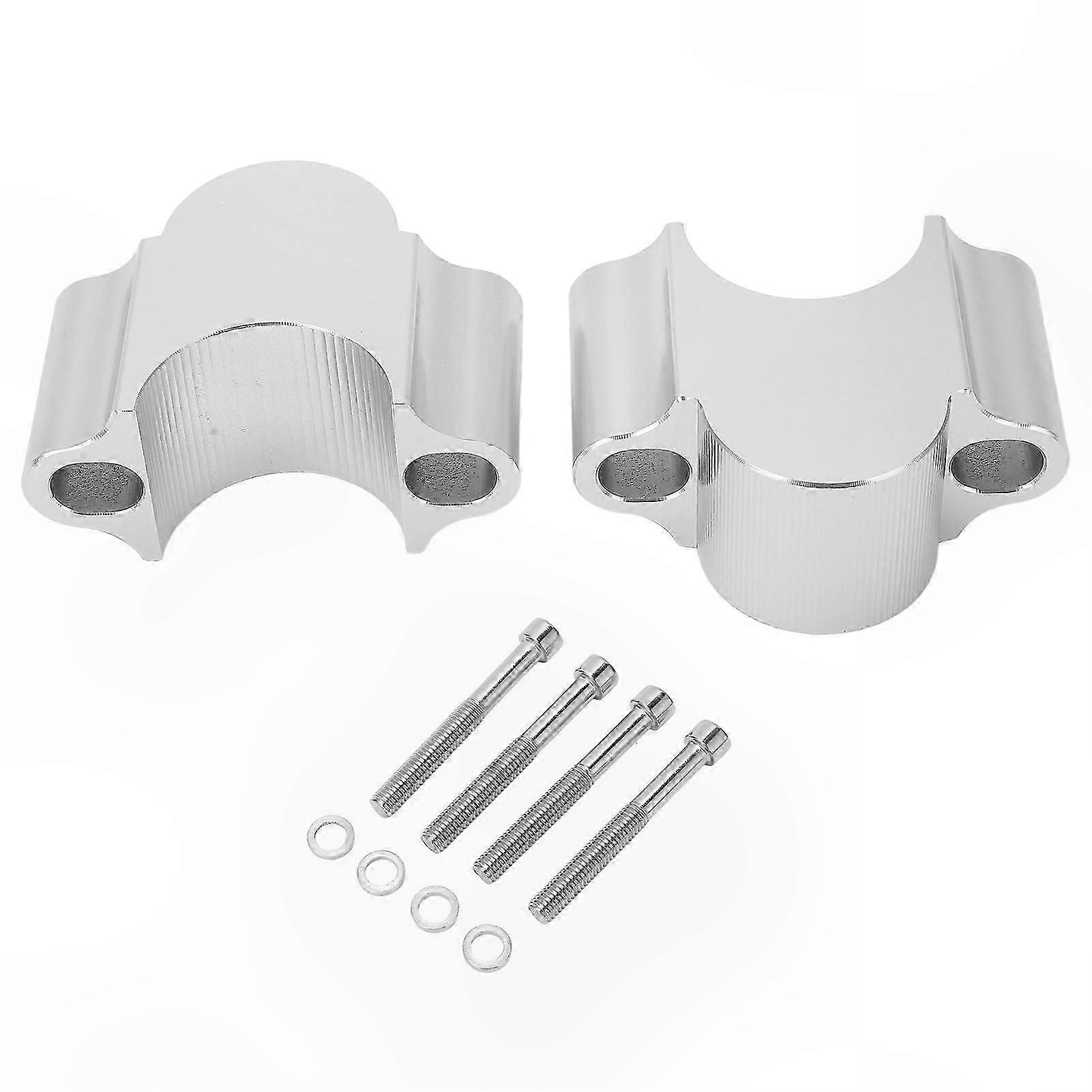 Universal 28mm Handlebar Riser Clamp with 30mm Height for Motorcycles Silver