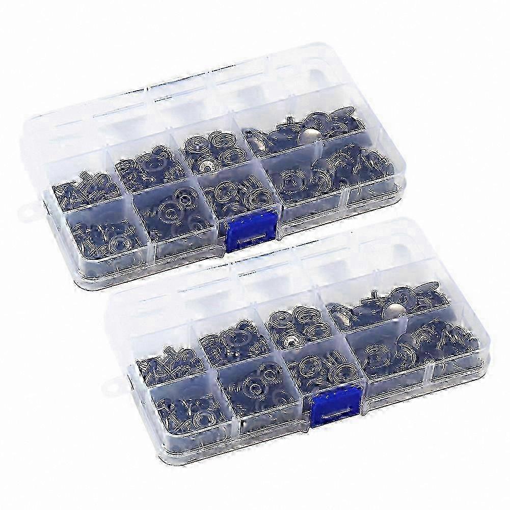 100 Sets 15mm Black Snap Buttons with Press Stud Installation Tools Kit hwy