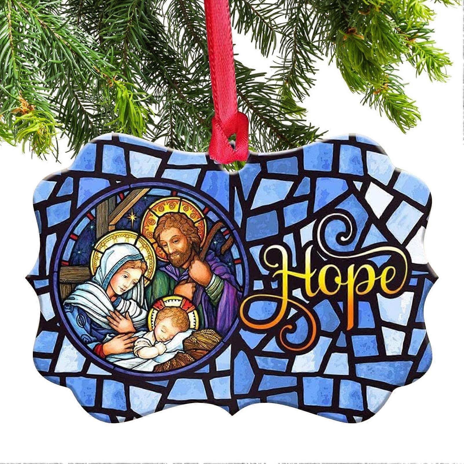 Nativity Christmas Tree Ornaments Acrylic Figures Decoration for Doorway and Window Display