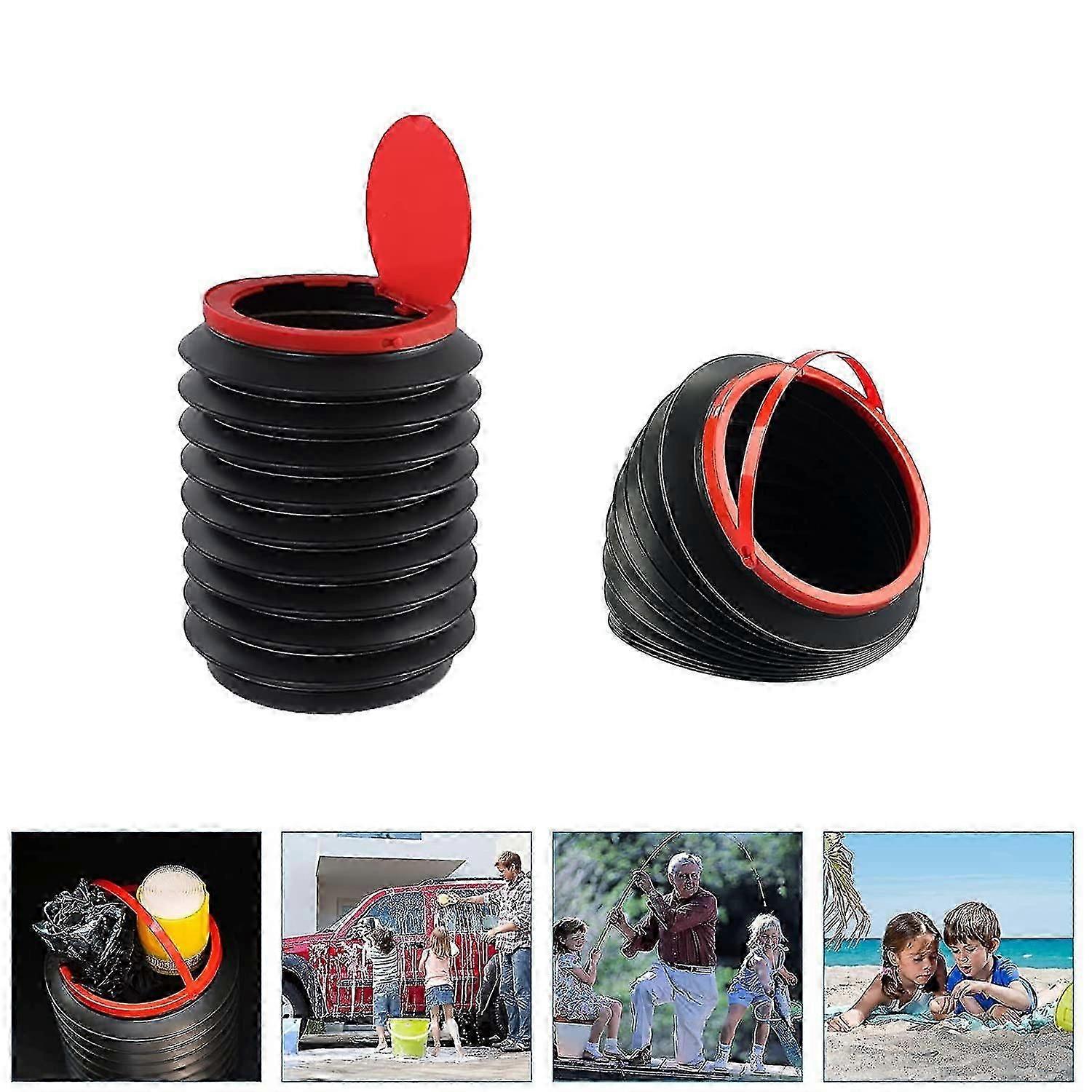 Folding Trash Can 5l Waterproof Car Folding Trash Garbage Bin Universal Traveling Portable Collapsible Pop Up Leak Proof Car