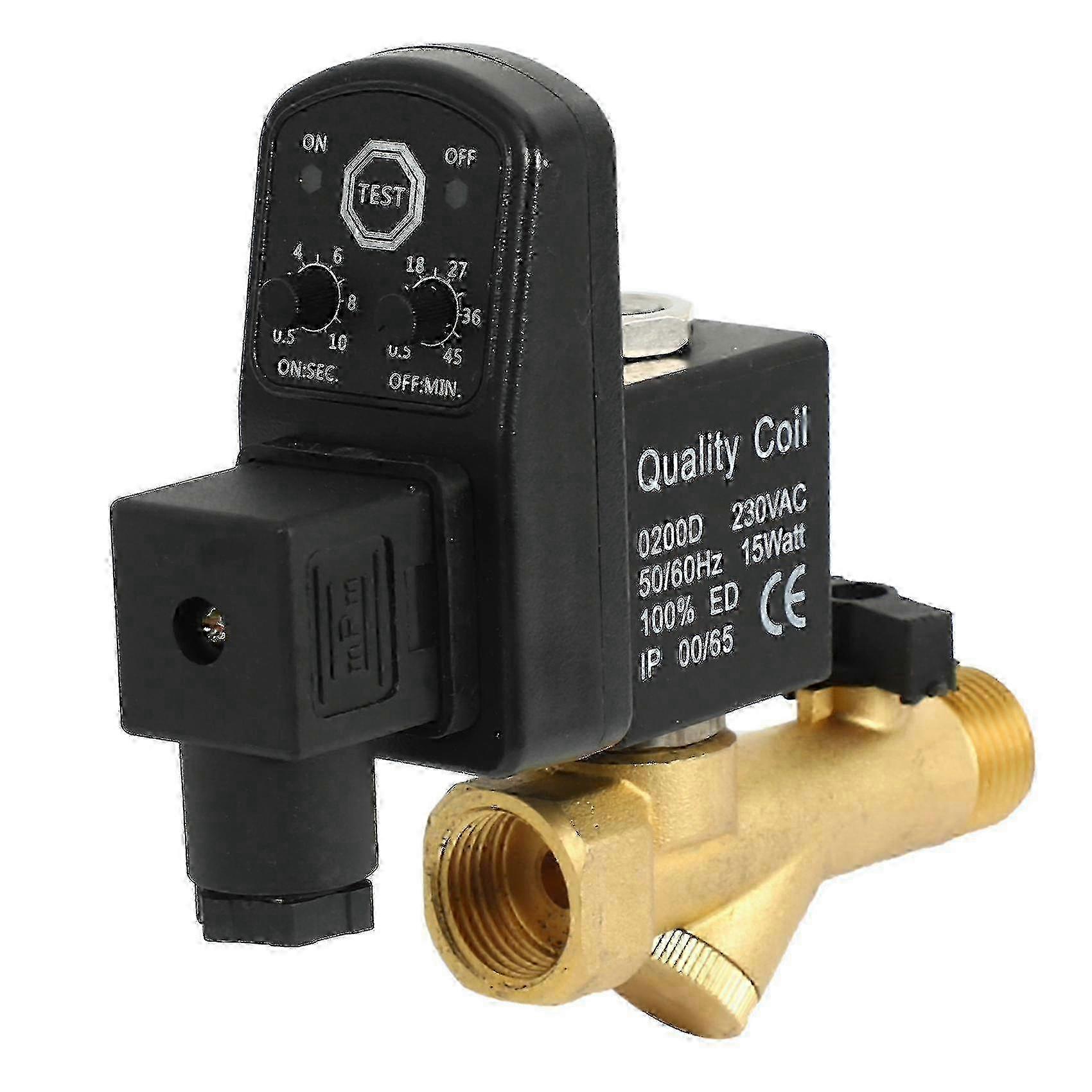 1/2 Inch 220V Electronic Auto Drain Valve for Compressor Tank with 2-Way Timer Function