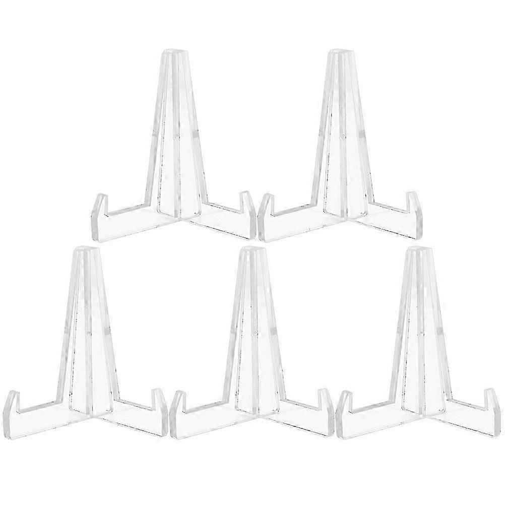 5Pcs Clear Acrylic Display Stands for Plates, Jade & Small Collectibles Storage