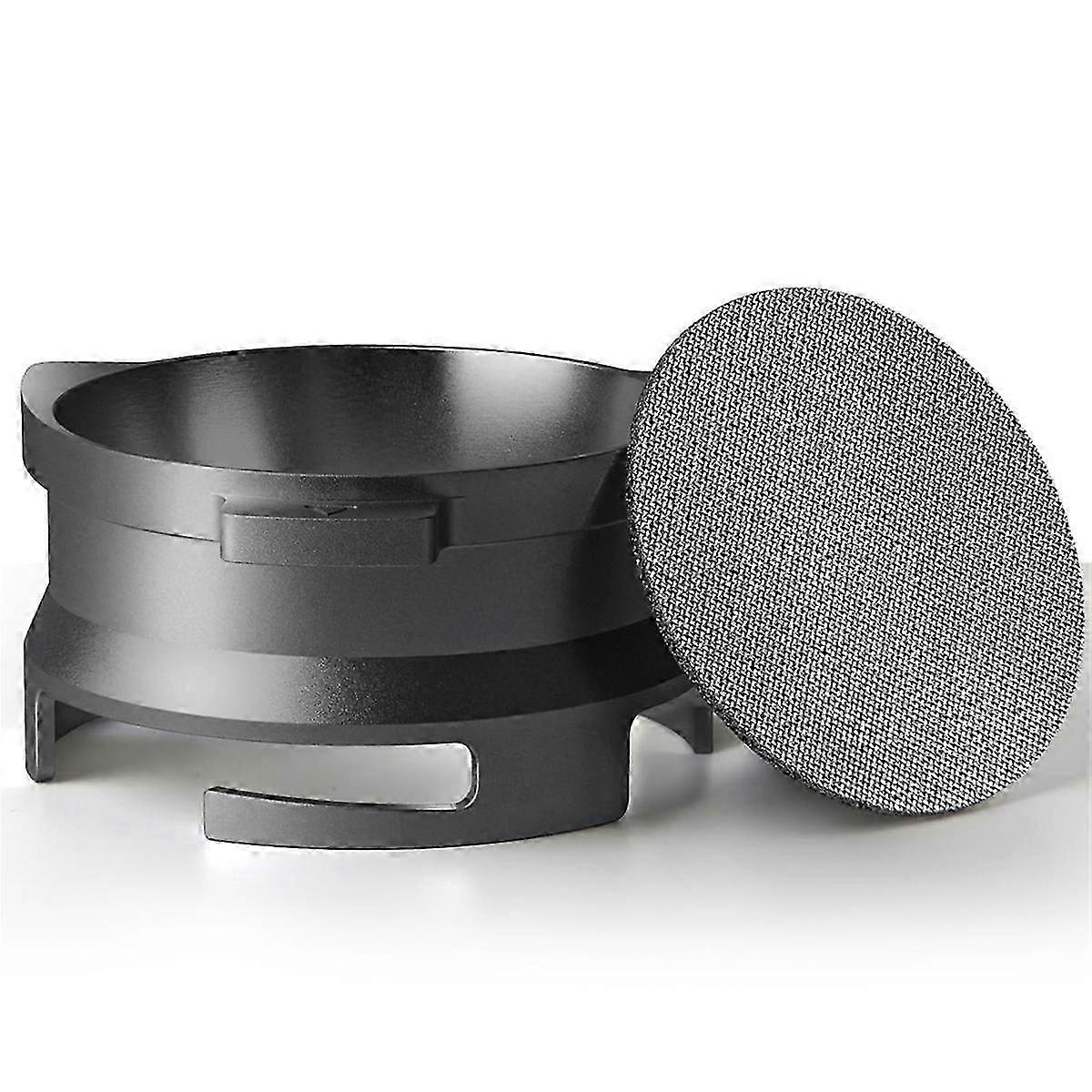 54mm Dosing Funnel and Puck Screen Set, Aluminum Espresso Funnel, for Portafilters Black