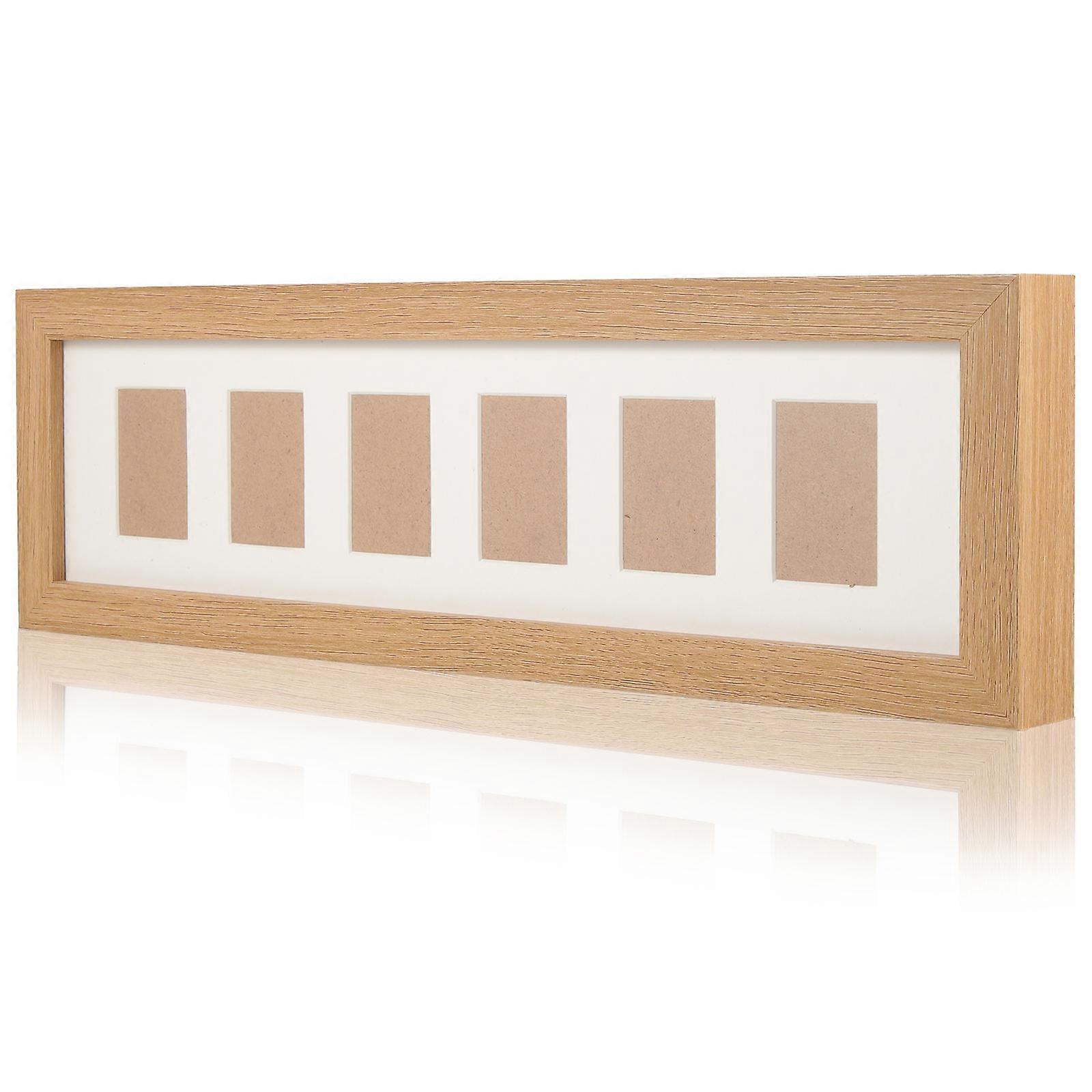 Wood Baby Picture Frame for Home Use Light Brown Simple Decorative First Year Photo Display