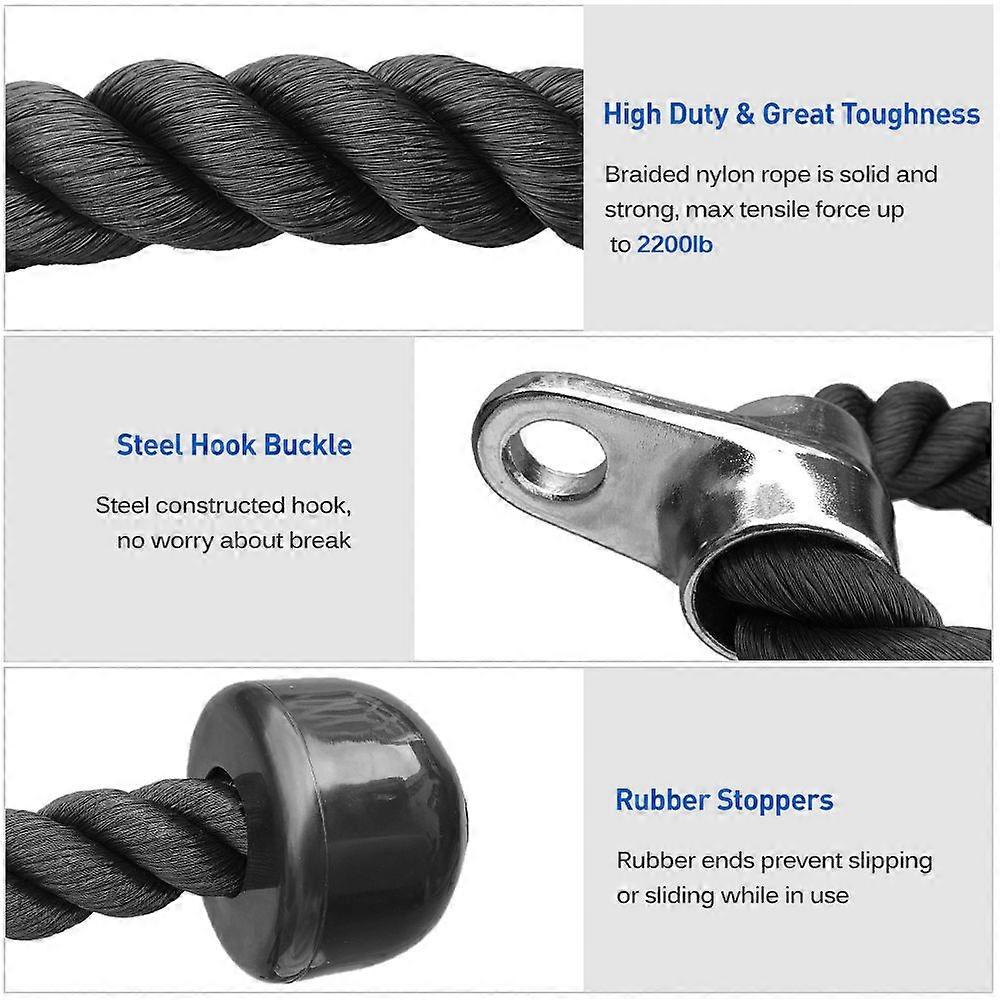 Treinamento Pull Down Rope Triceps Push Down Rope 27IN Non Slip Cable Attachment para Ginásio