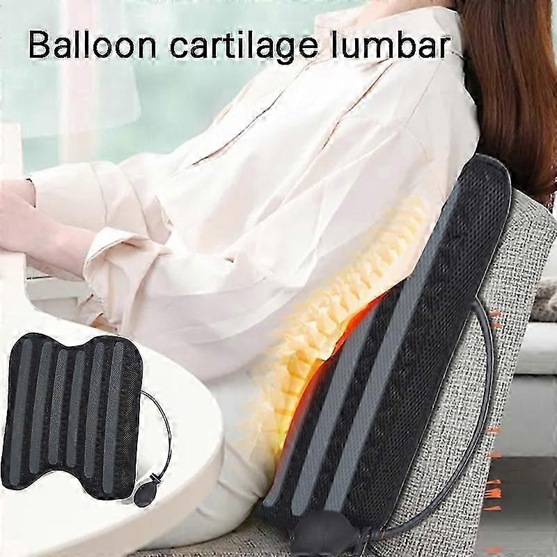 Inflatable Lumbar Support Cushions 3D Support Adjustable Low Back Cushion Universal for Office Car Long Time Sitting