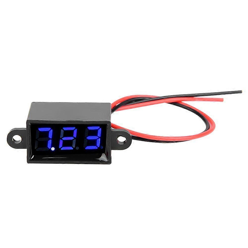 Digital Voltmeter 0.28inch Two Wire DC 3.0-30V LED Display Voltage Meter Waterproof (Blue)