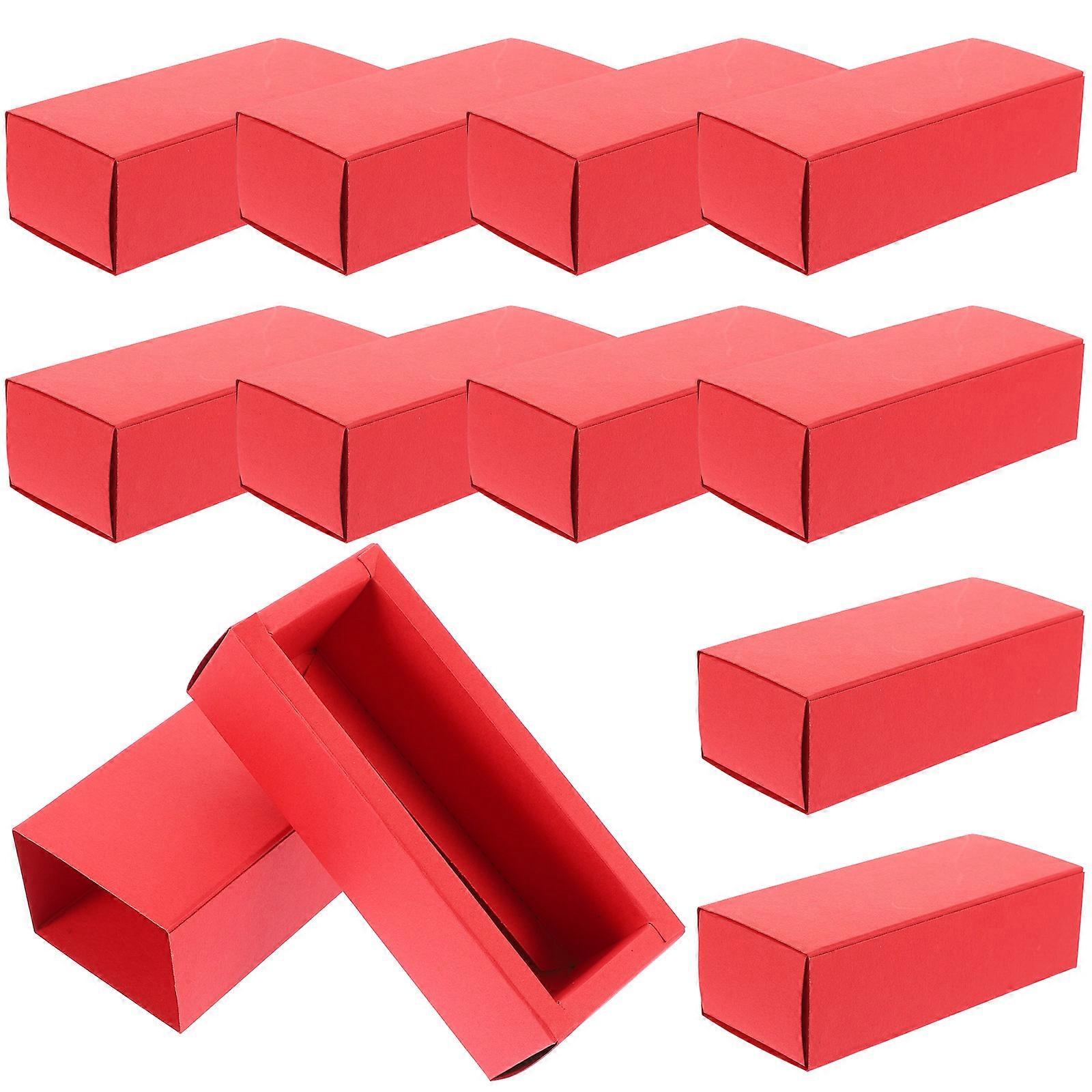 Red Kraft Paper Lipstick Gift Box for Storage Use with Smooth Rounded Edges 12pcs
