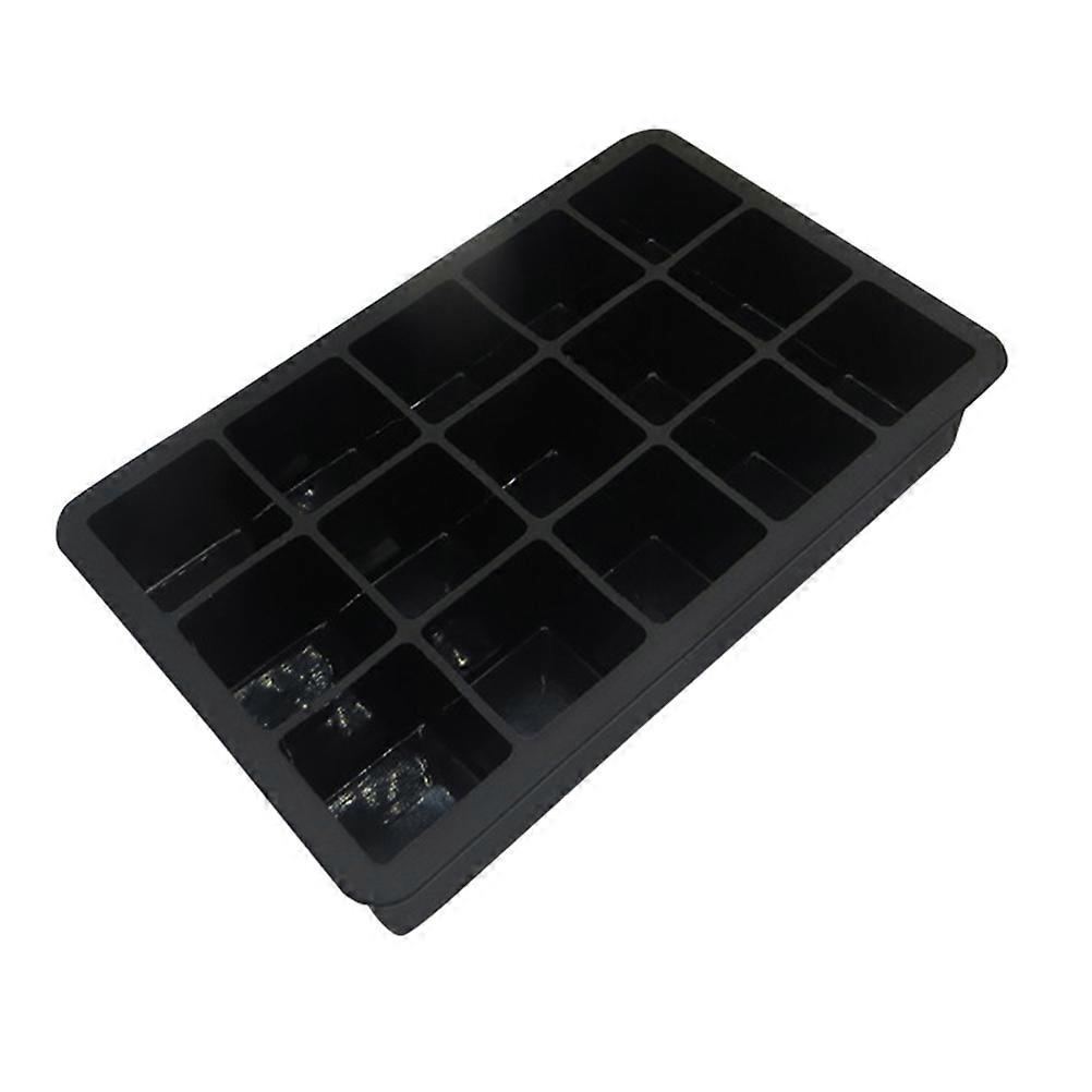 Silicone Ice Cube Mold for Kitchen Use Black Color 15 Cavities per Tray with Easy Release Design Fits Any Freezer Size