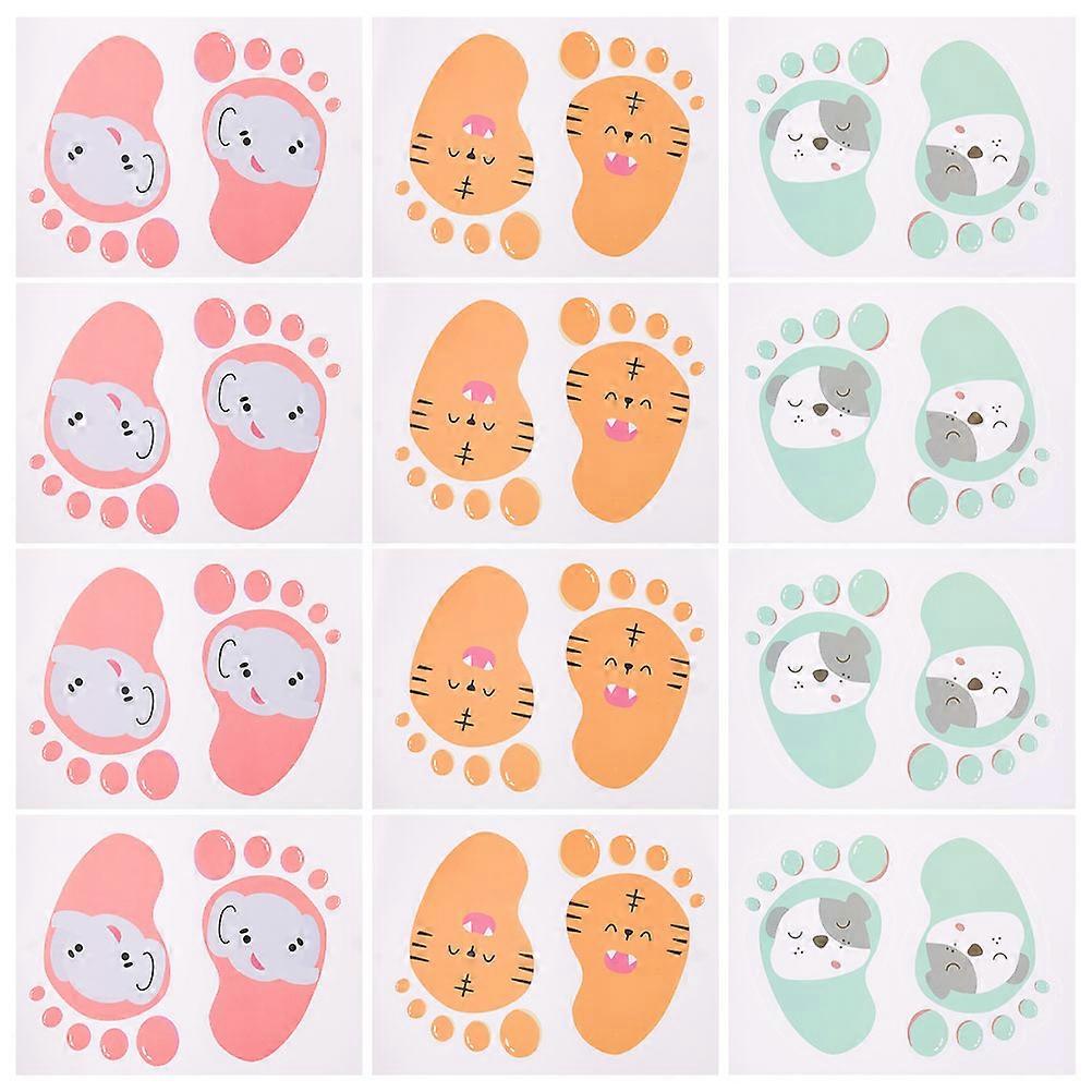 Classroom Line Up Floor Decals Footprint Stickers Preschool Decor Easy To Clean 20 00X15 00X0 10Cm Assorted Color 12 Sheets X 2 Pcs Sheet