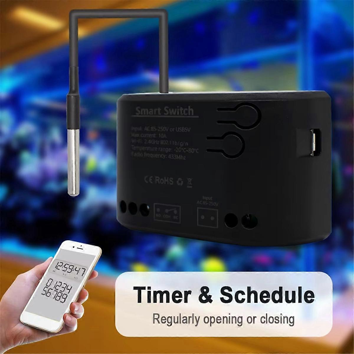 Tuya Smart Temperature Switch Wifi Smart Home Relay Intelligent Thermostat with Energy Consumption Monitor AC 85-250V