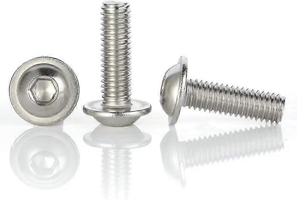 M5 x 10mm Flanged Button Head Socket Cap Screws, Stainless Steel 18-8 (304), Fully Threaded, Allen Socket Drive, Quantity 100 SZRH A-S