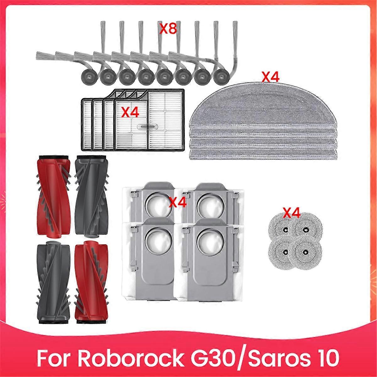 For G30 Saros 10 Robot Vacuum Accessories Replacement Parts Main Brush Side Brush Filter Dust Bag Mo