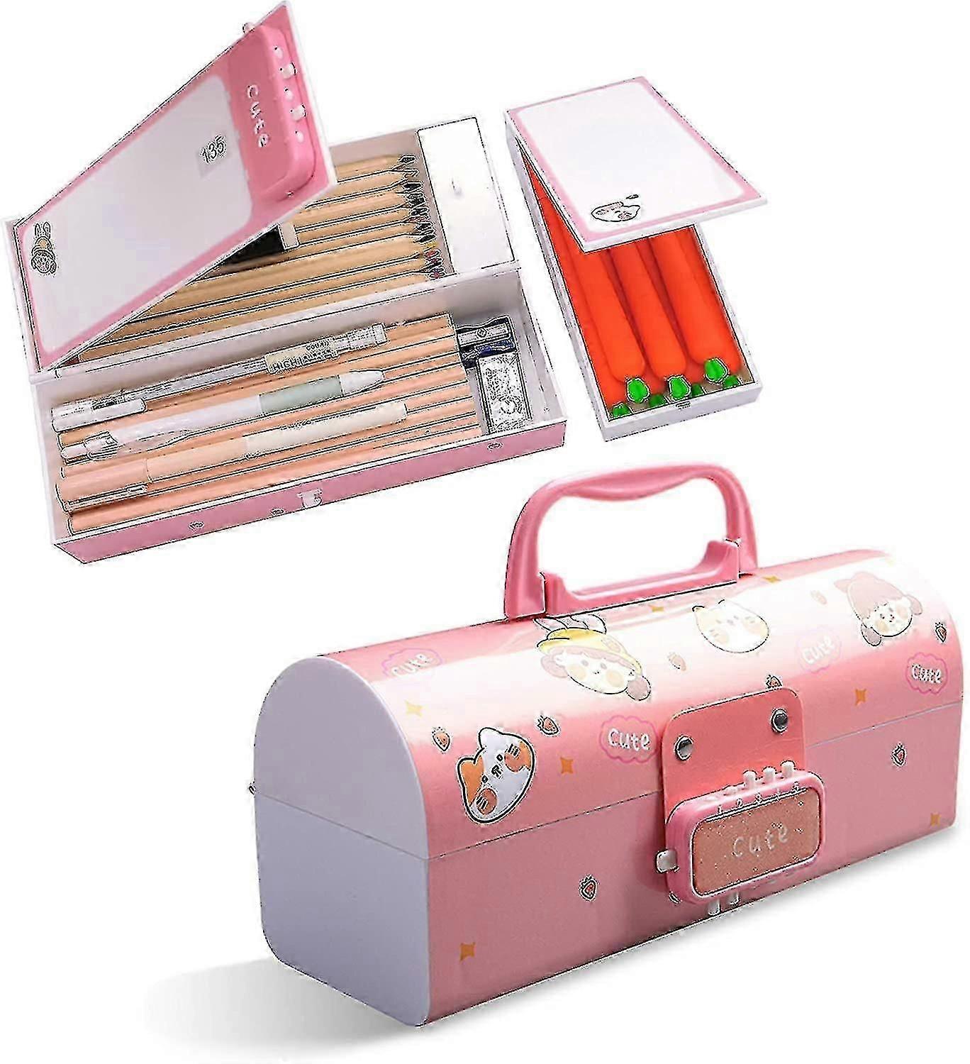 Multifunction Pencil Box With Double Password Lock