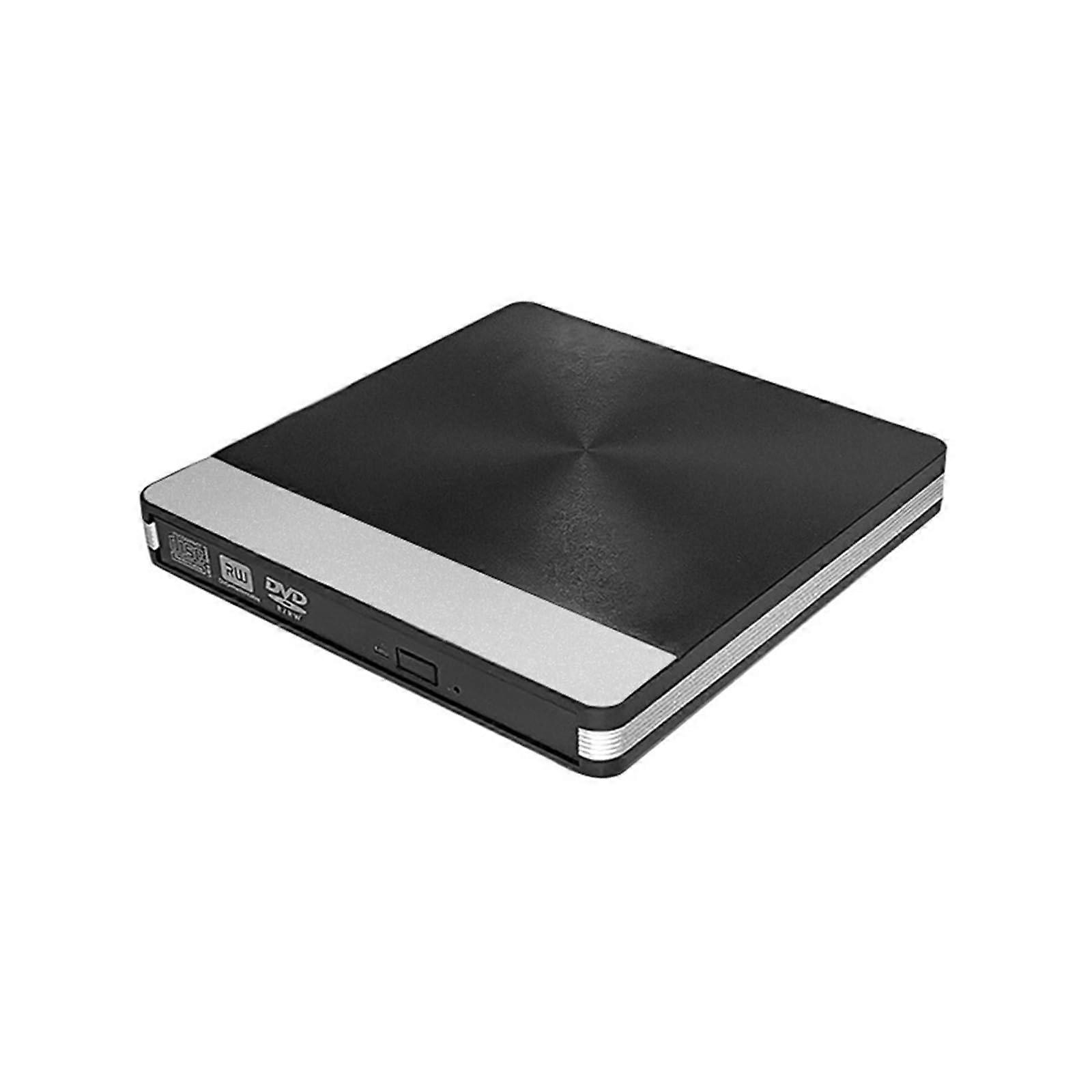 External Optical Drive USB 3.0 External DVD Burner Portable Slim CD/DVD Drive Silver PC Mac Compatible