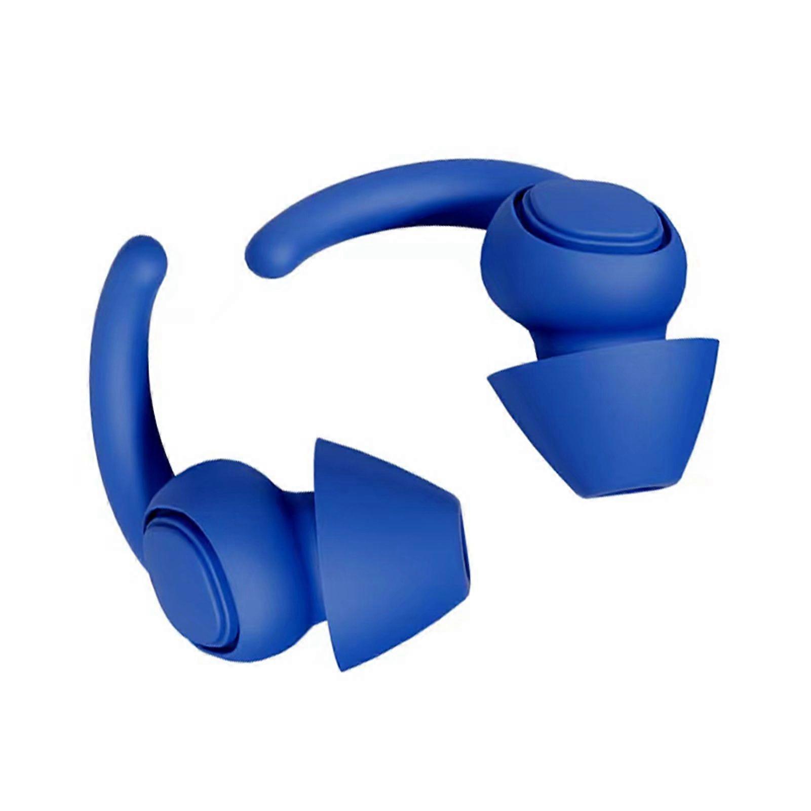 Soft Silicone Earplugs Waterproof Swimming Noise Reduction Ear Plugs for Sleep Sleeping Dormitory Hearing Protection 7th Generations Dark Blue
