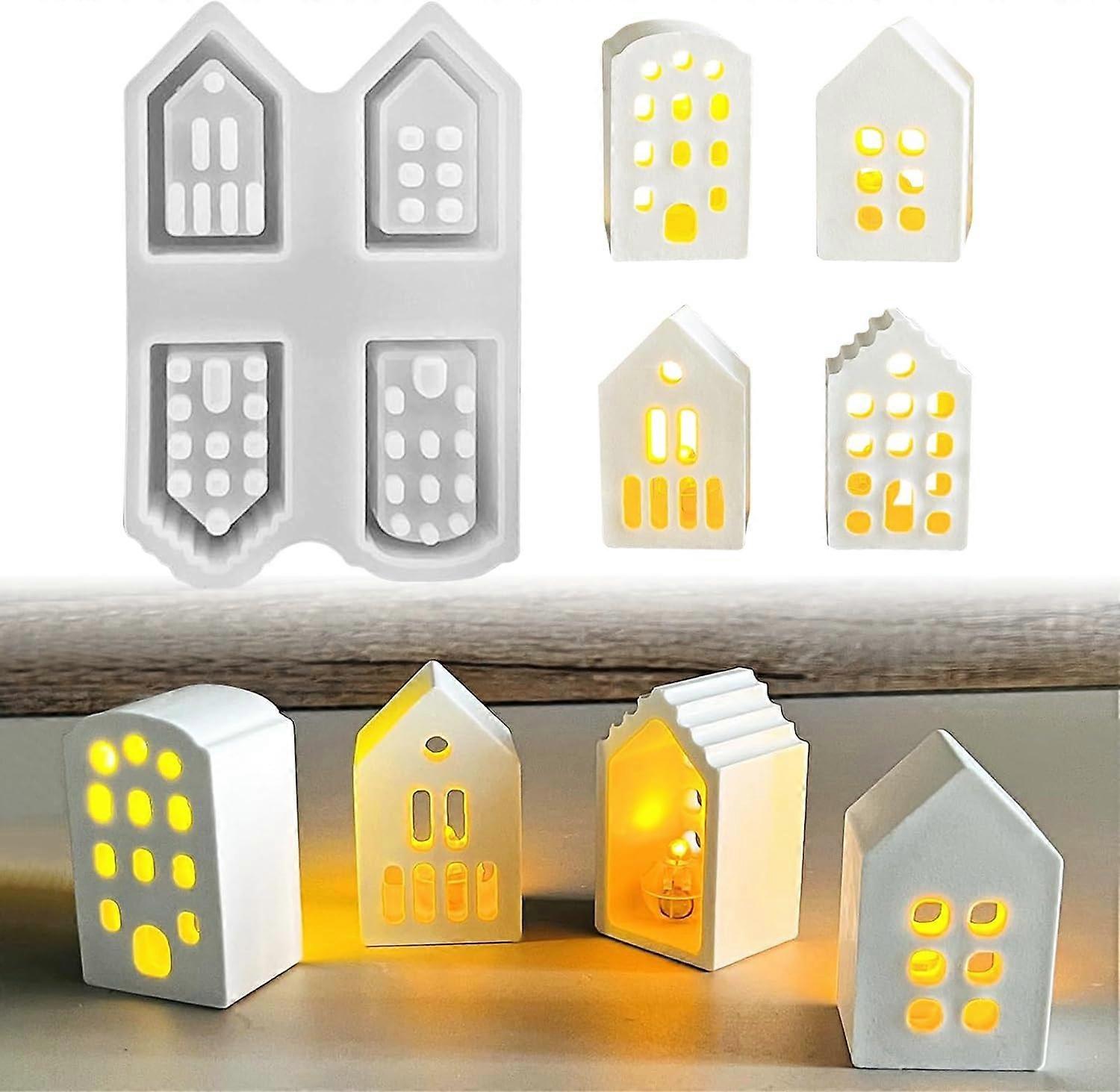 Christmas mini house silicone mold casting mold suitable for DIY manual creation
