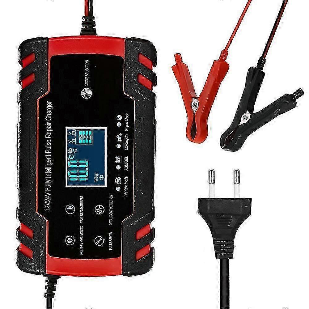 Full Automatic Car Battery Charger 110V-220V To 12V 6A 8A Intelligent Fast Power Charging Wet Dry Lead Acid Digital LCD Display