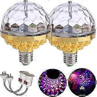 2 Pcs Colorful Rotating Magic Ball Light, Party Lights Disco Ball With Sockets Led Rgb Strobe Stage Light For Party