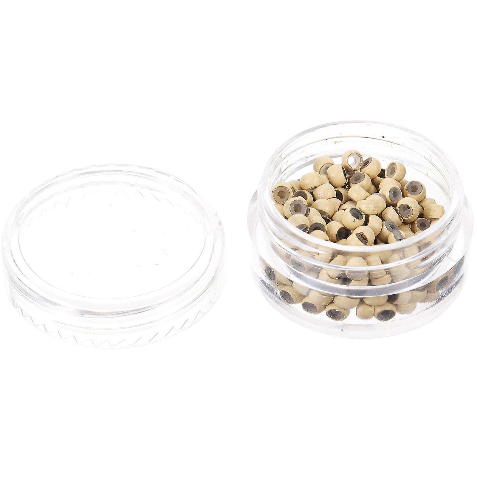 Beige Hair Beads Silicone Hair Extensions for Dreadlock 2 Boxes Set