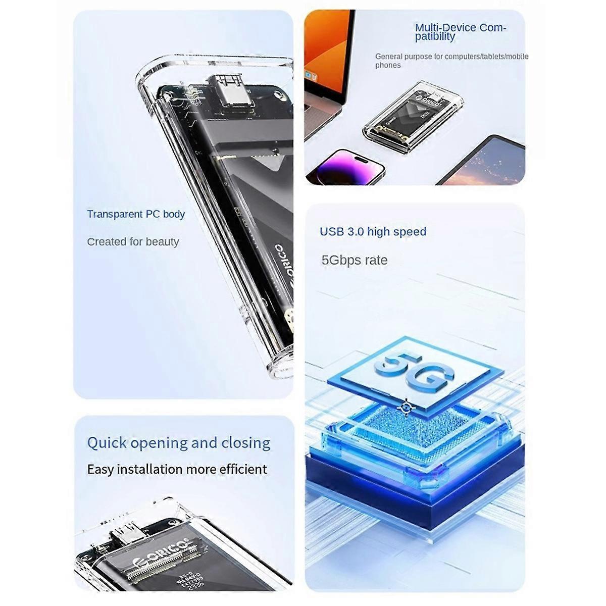  External Adapter mSATA SSD Enclosure Case to USB 5Gbps