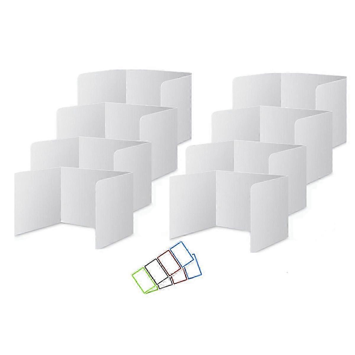 8 Pack Desk Dividers for Students, Waterproof Plastic White 2025
