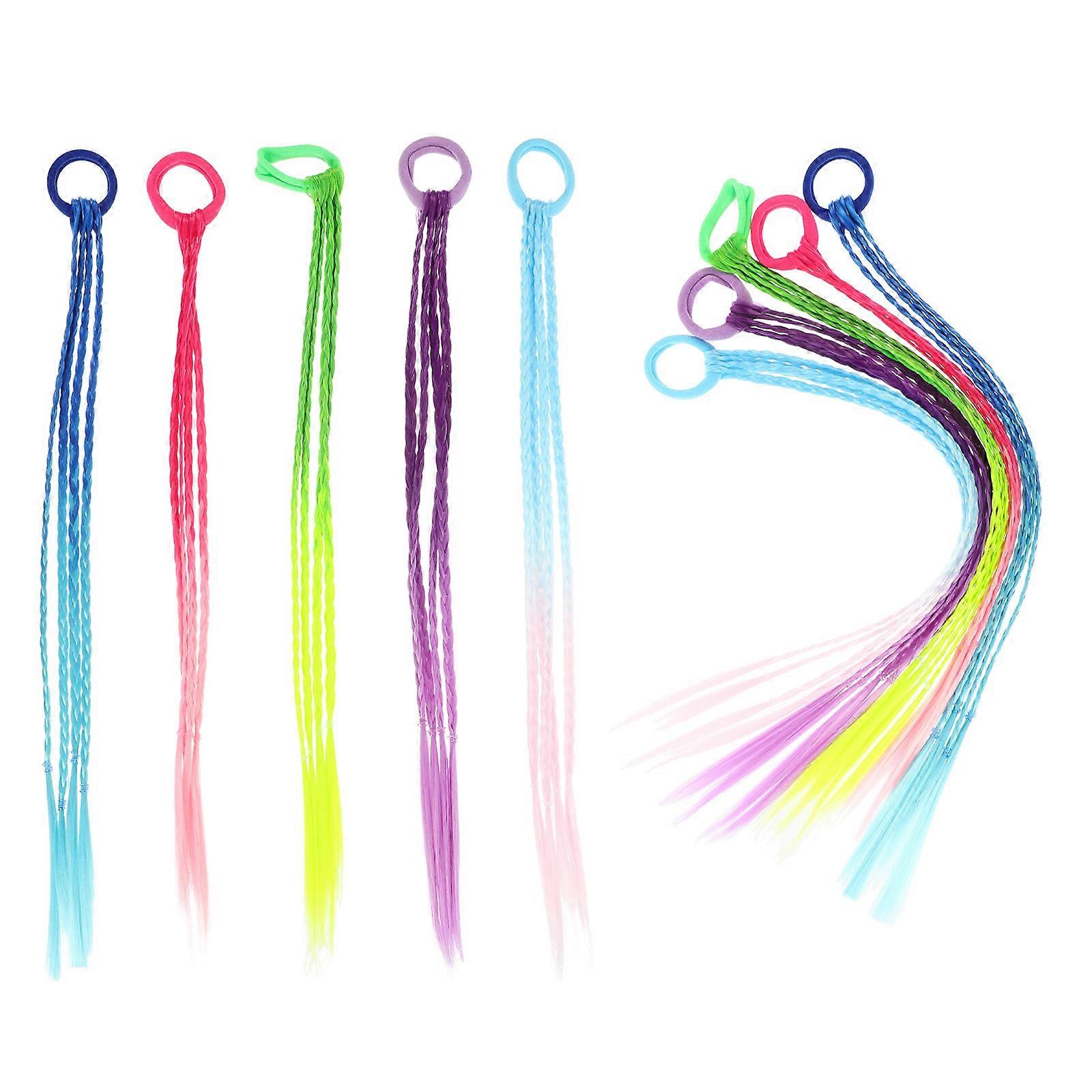 Hair Extensions for Kids for Decoration 30Pcs Colored Ponytail