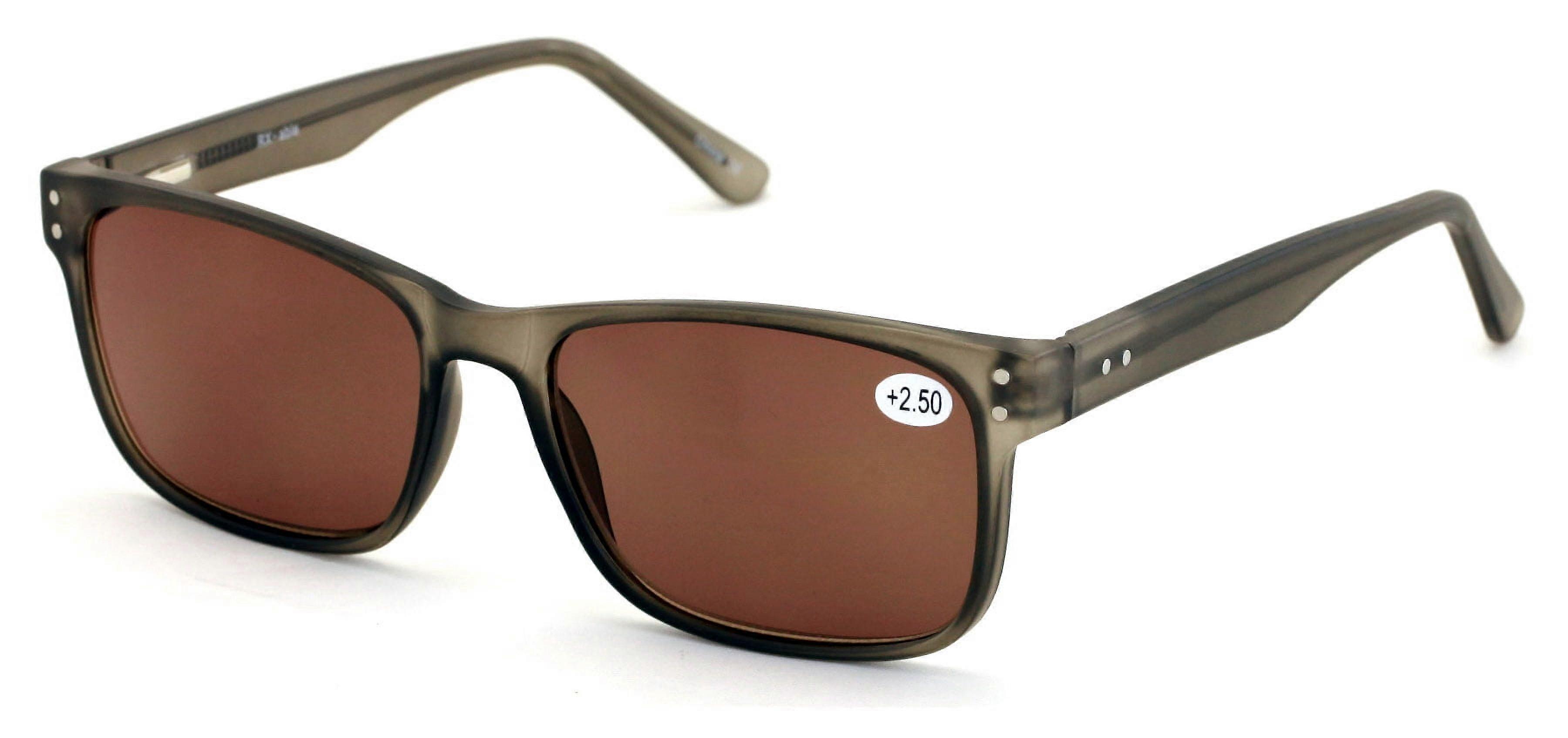 Large Men Premium Rectangular Tinted Reading Glasses Optical Frame Reader Spring Hinge Sunglasses UV400 +3.00