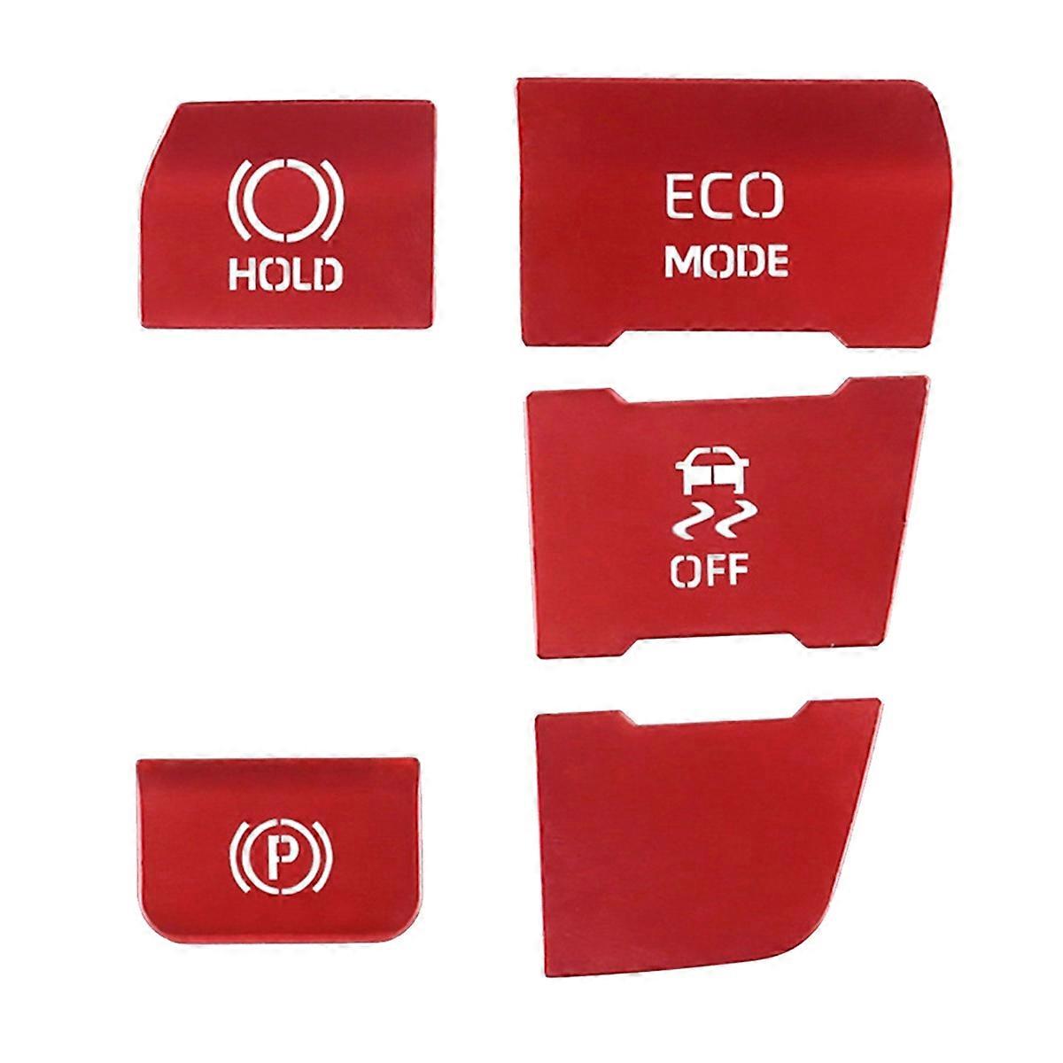 Car Electronic Handbrake Button Sticker Aluminum for Red