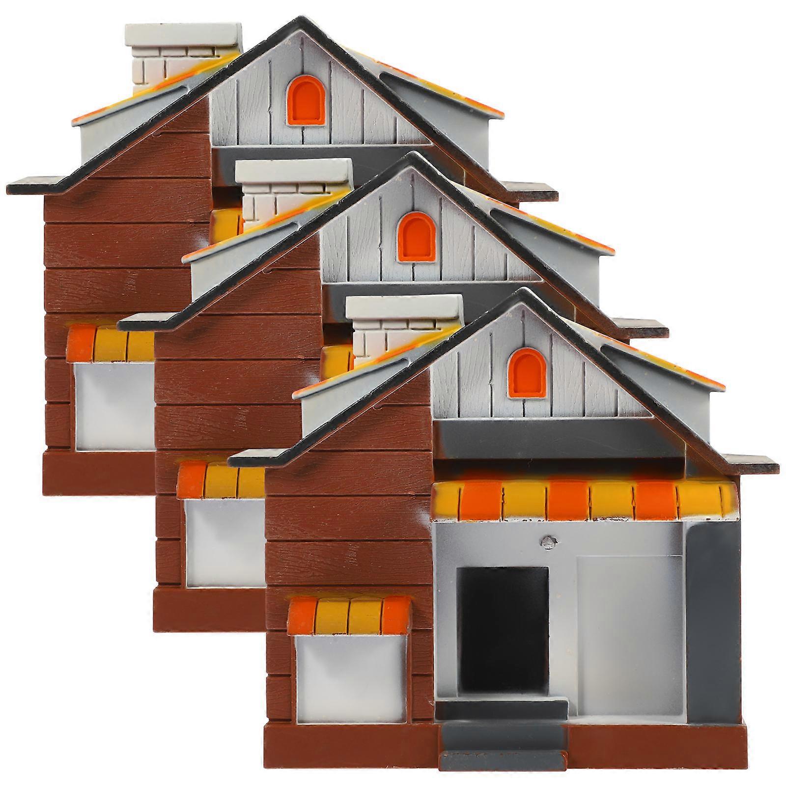 Mini House Plastic Ornament for 15Pcs Tiny House Decoration