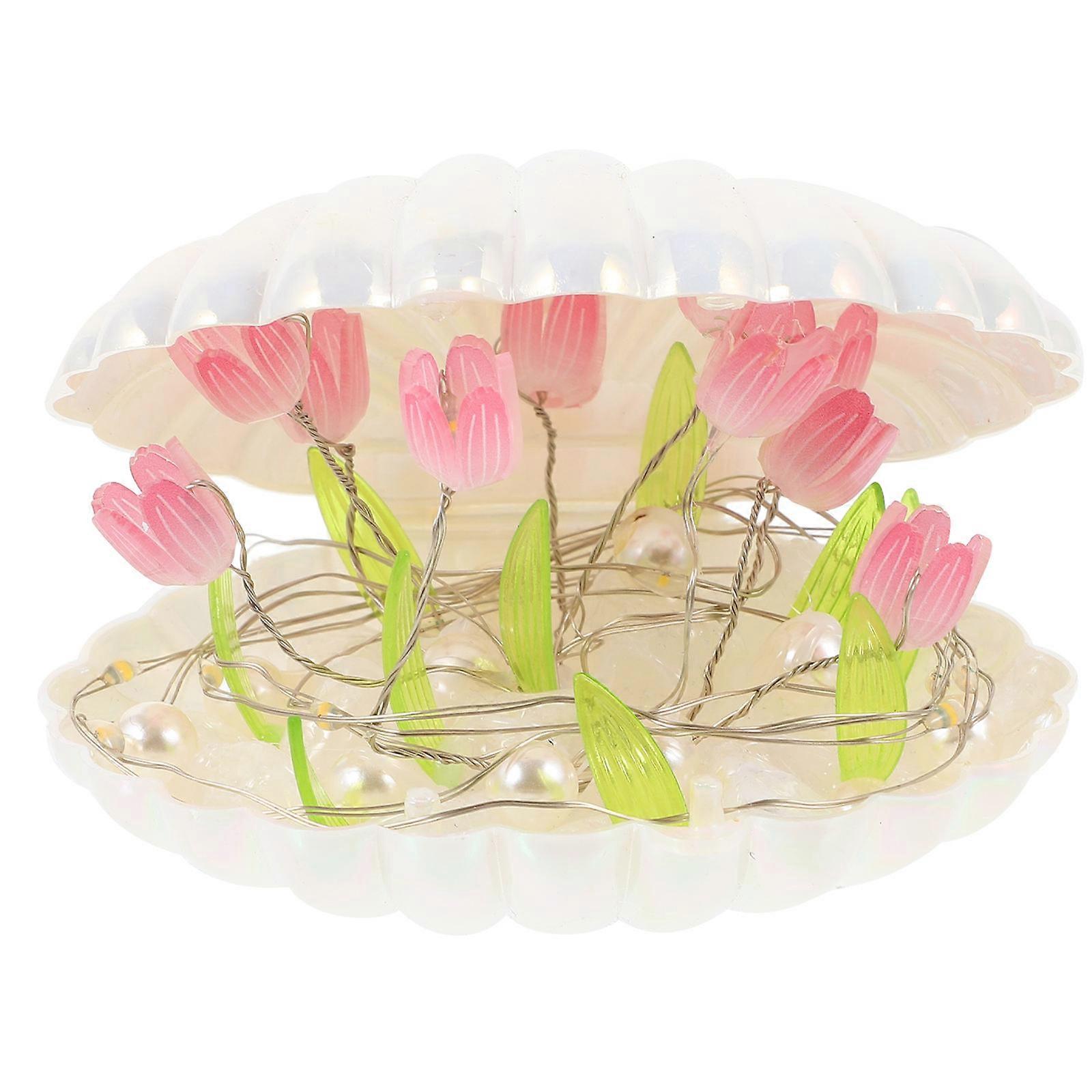 Decorative Handmade Tulip Night Lamp With Shell Shape For Gift Giving And Bedroom Decor 4 Sets Ambient Lighting