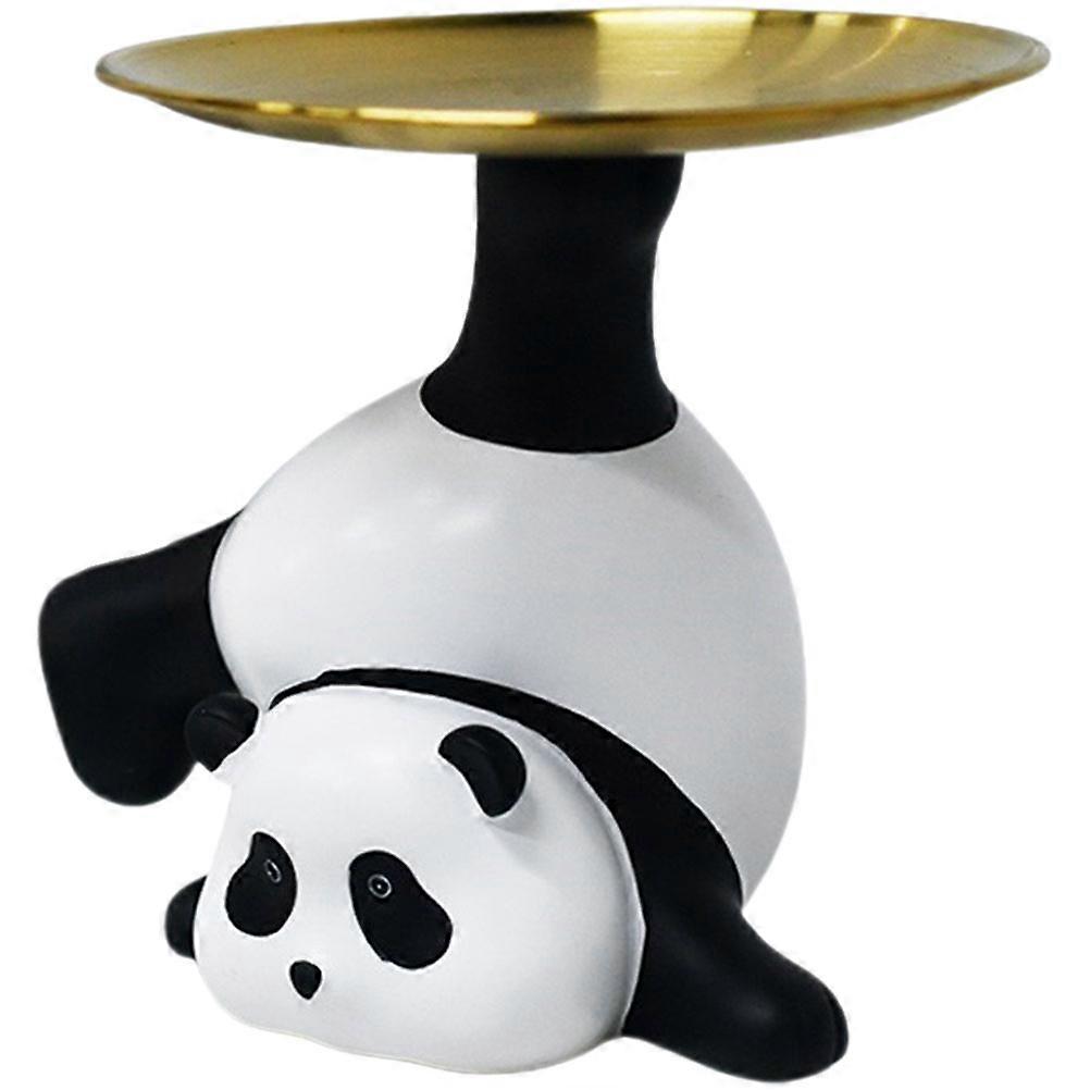 Panda Figurine Decorative Tray For Home Storage Container 20X20X14.5CM Multi Colors 2Pcs