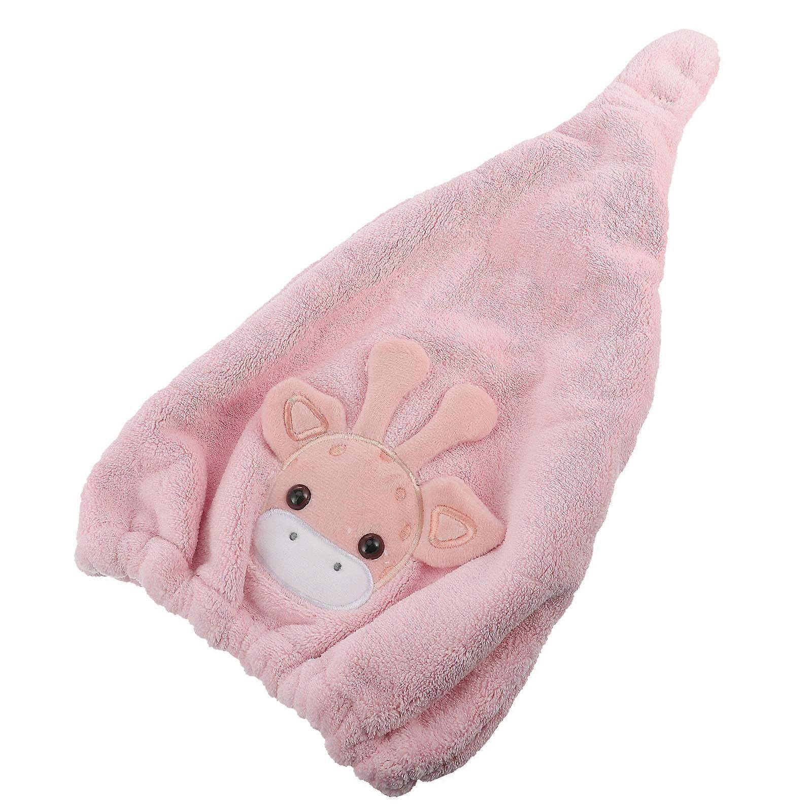 Hair Drying Towels Coral Fleece for Gentle Drying 2Pcs Deer Design
