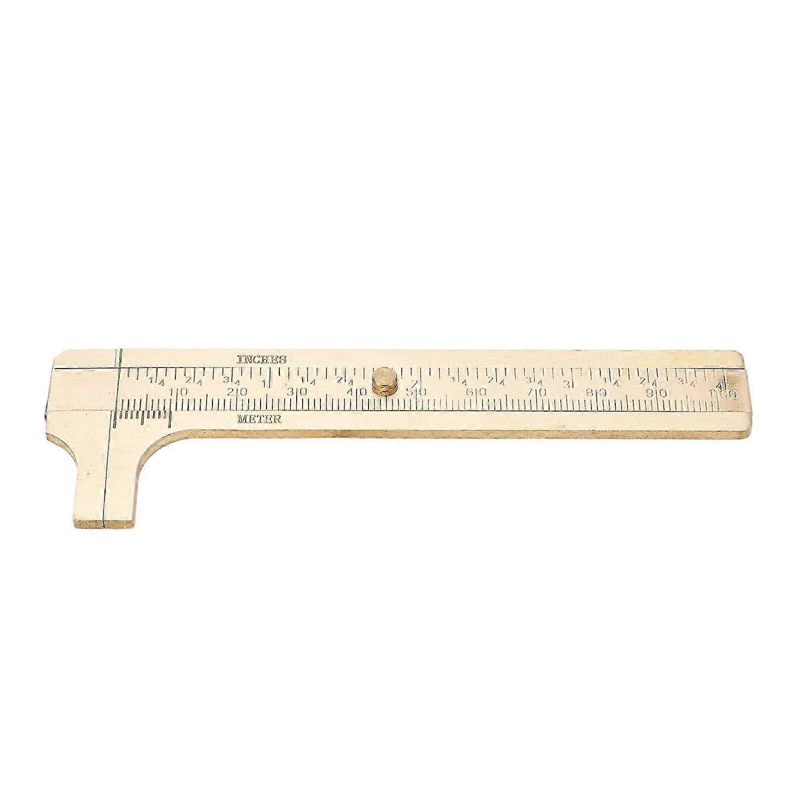 Vernier Caliper פליז מטרי אינץ 'סולמות כפולים כלי מדידה בסגנון רטרו לתיקון בקנה מידה 100 מ"מ