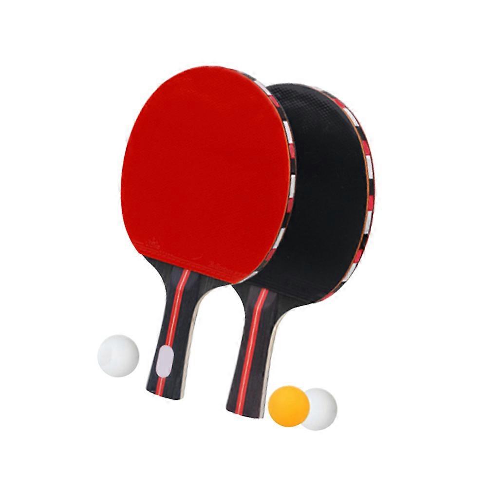 Red Table Tennis Racket Set 3 Sets Suitable For Amateur Use With Double Side Rubber Faced Rackets And Pong Balls For Indoor Sports