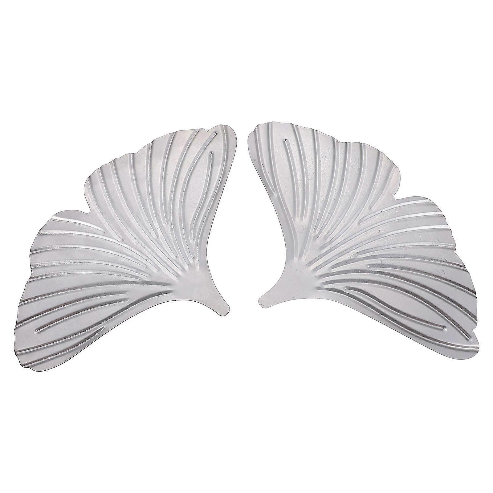 Metal Silver Ginkgo Leaf Retro Table Decor for 4Pcs Collection