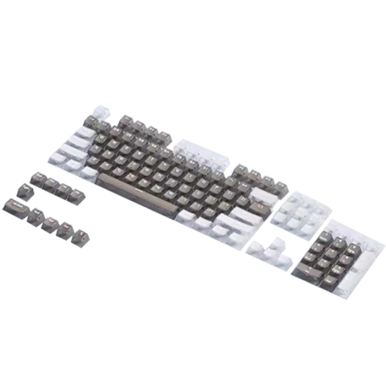Quality PC Keycaps 114 Keys for Mechanical Keyboards Classical Clear Keycaps Fully Transparent Keycaps for Gamings gray plus white 2025