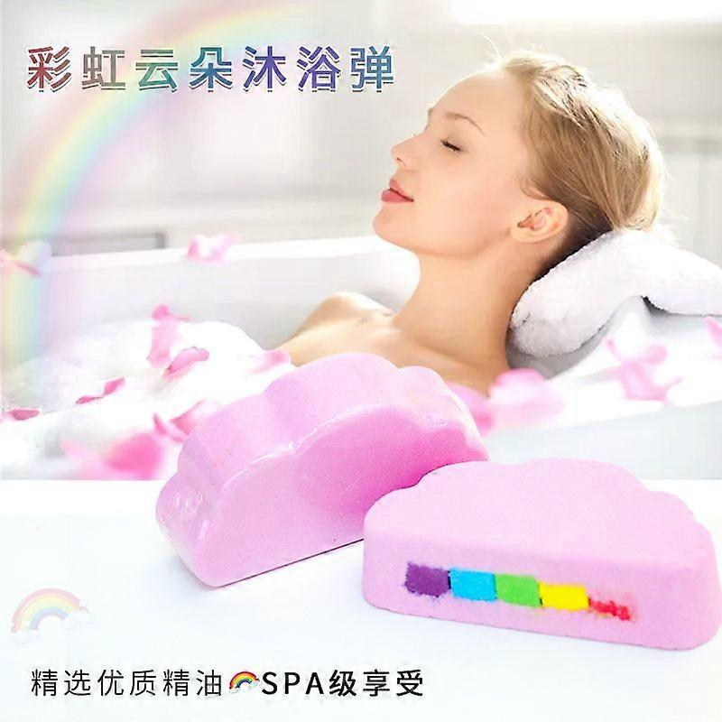 120g Cloud Rainbow Badsaltboll 1-pack Explosiv Badsaltboll Bubbla