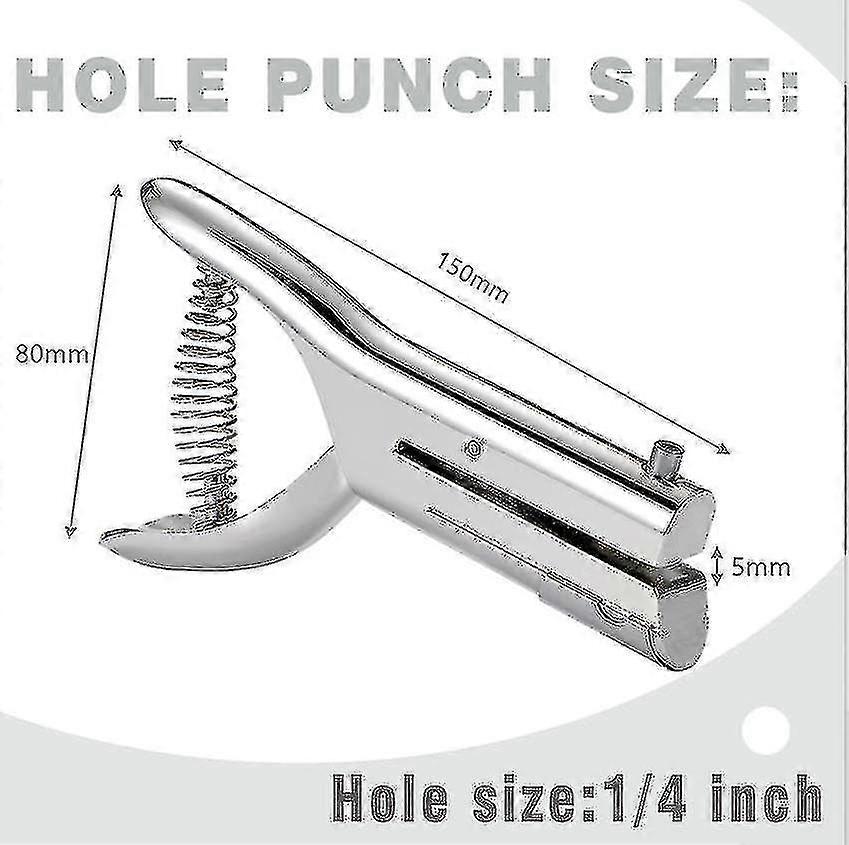 Single Hole Punch, Heavy Duty Portable Handheld Long Reach Paper Punch with 6mm Round Hole, 53mm Input Depth