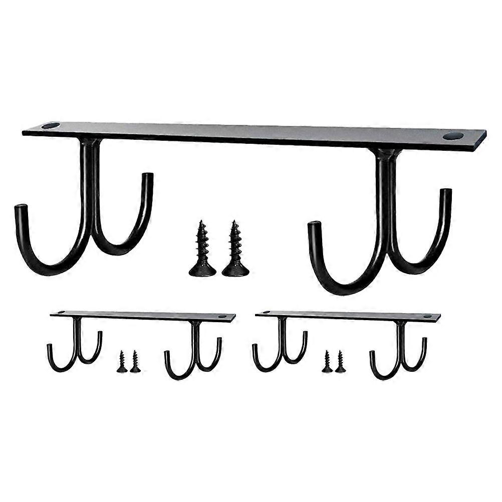Black Wine Cabinet Mug Rack Iron Hooks for 3Pcs Mug Storage