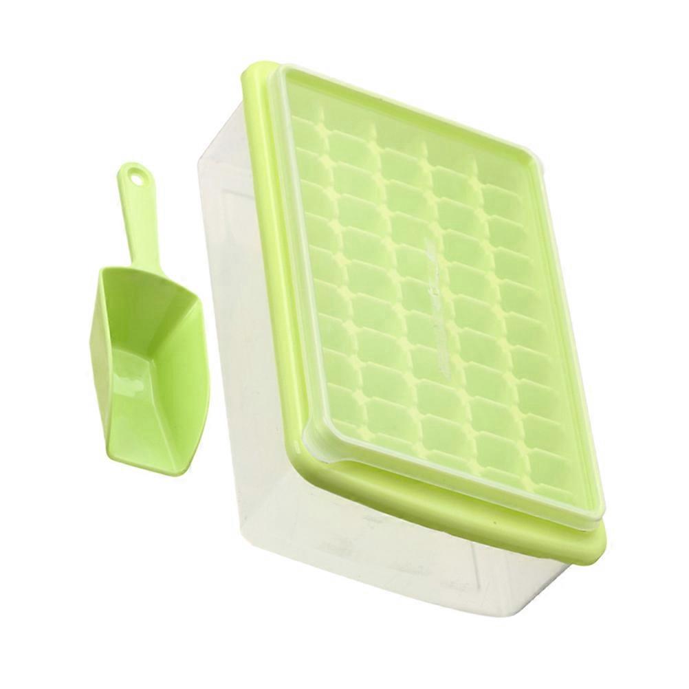 Kitchen Ice Cube Mold for Ice Making Plastic Tray with Lid 2Pcs