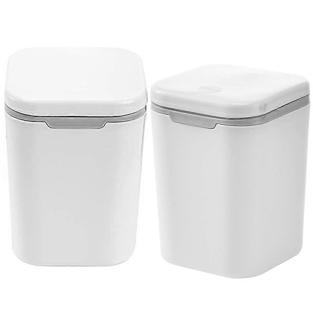 Home Garbage Can Small Trash Can for Storage Use 6Pcs White Mini Trash Bin