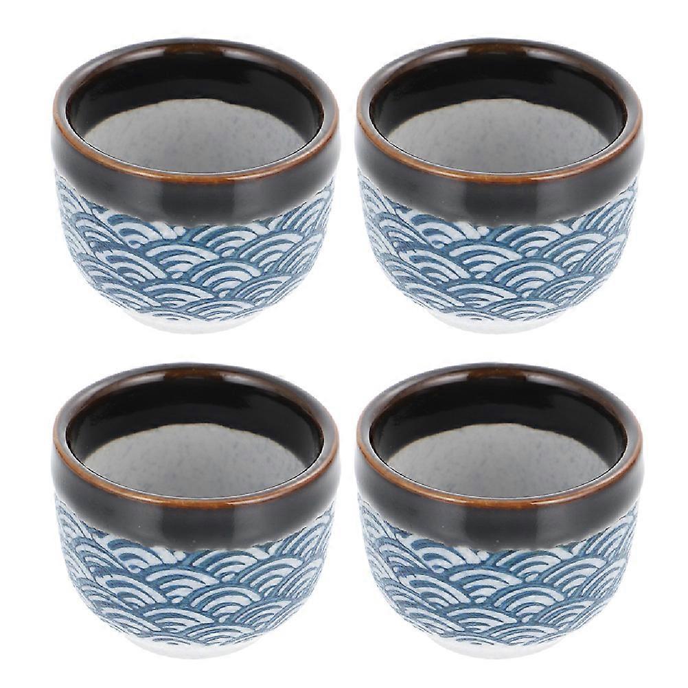 Multi Color Ceramic Sake Cup for Home Serving 4Pcs Japanese Style